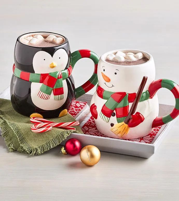 Penguin and Snowman Mug Duo | Harry & David