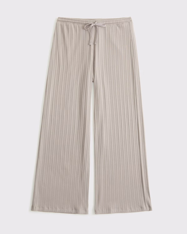 Women's Lounge Rib Mid Rise Wide Leg Sweatpant | Women's Sleepwear & Loungewear | Abercrombie.com | Abercrombie & Fitch (US)