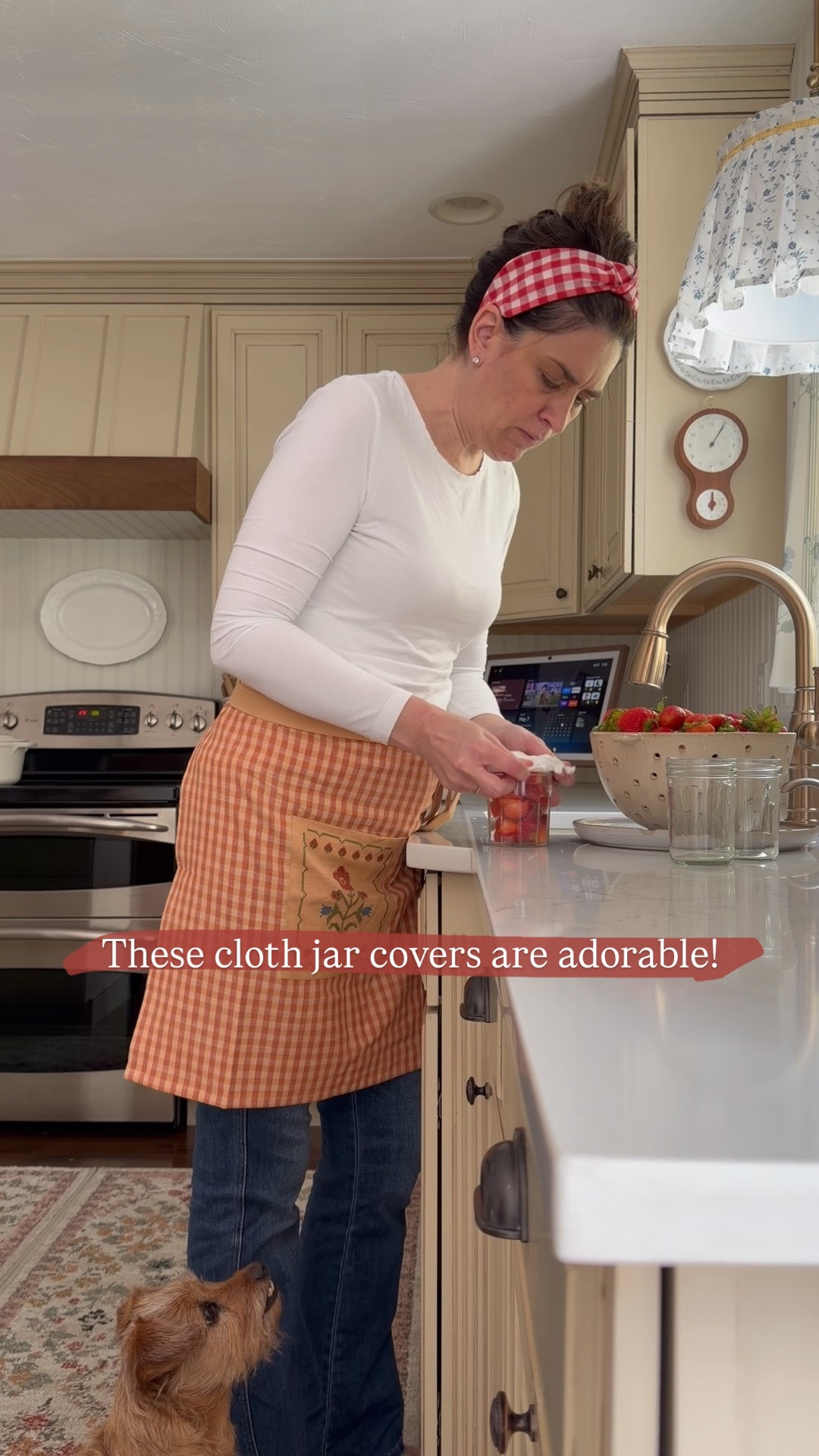 These Magnolia cloth jar covers are adorable and so much better than using plastic wrap.

#LTKdayinmylife #LTKfoodie #LTKHome