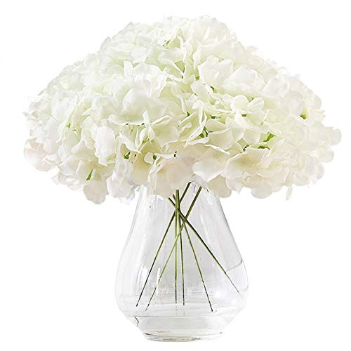 Kislohum Hydrangea Silk Flower White 10 Heads Artificial Hydrangea Silk Flowers Head for Wedding ... | Amazon (US)