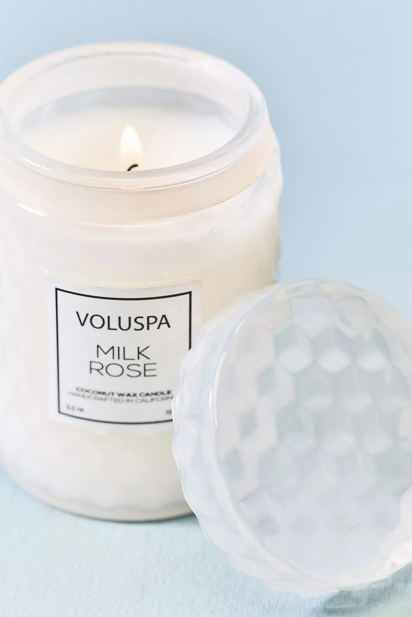 Voluspa Floral Milk Rose Glass Candle | Anthropologie (US)