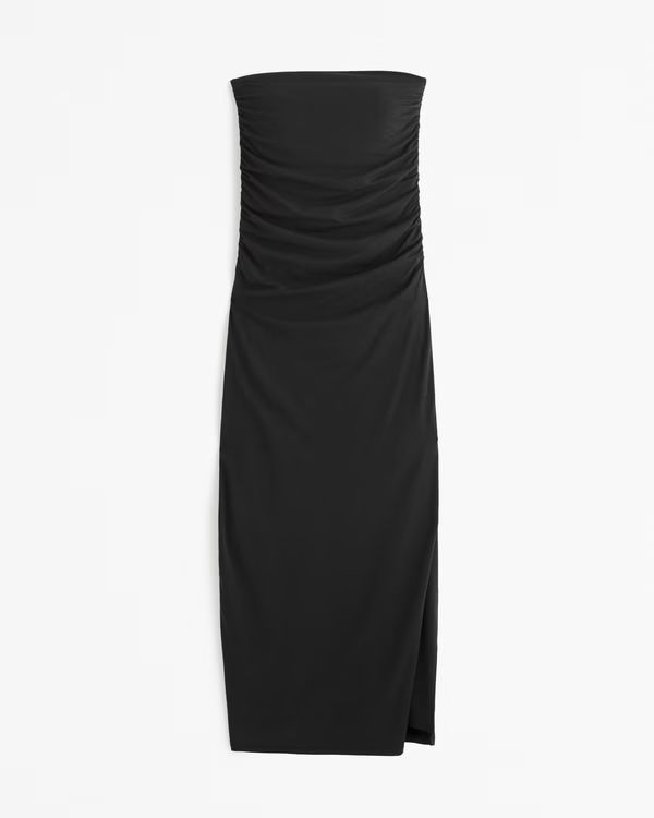 Women's Strapless Knit Midi Dress | Women's New Arrivals | Abercrombie.com | Abercrombie & Fitch (US)