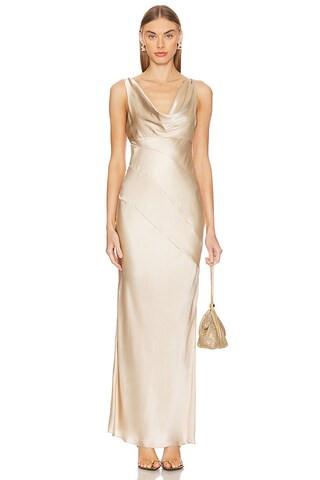 Sally Cowl Neck Maxi Dress in Pearl | Revolve Clothing (Global)