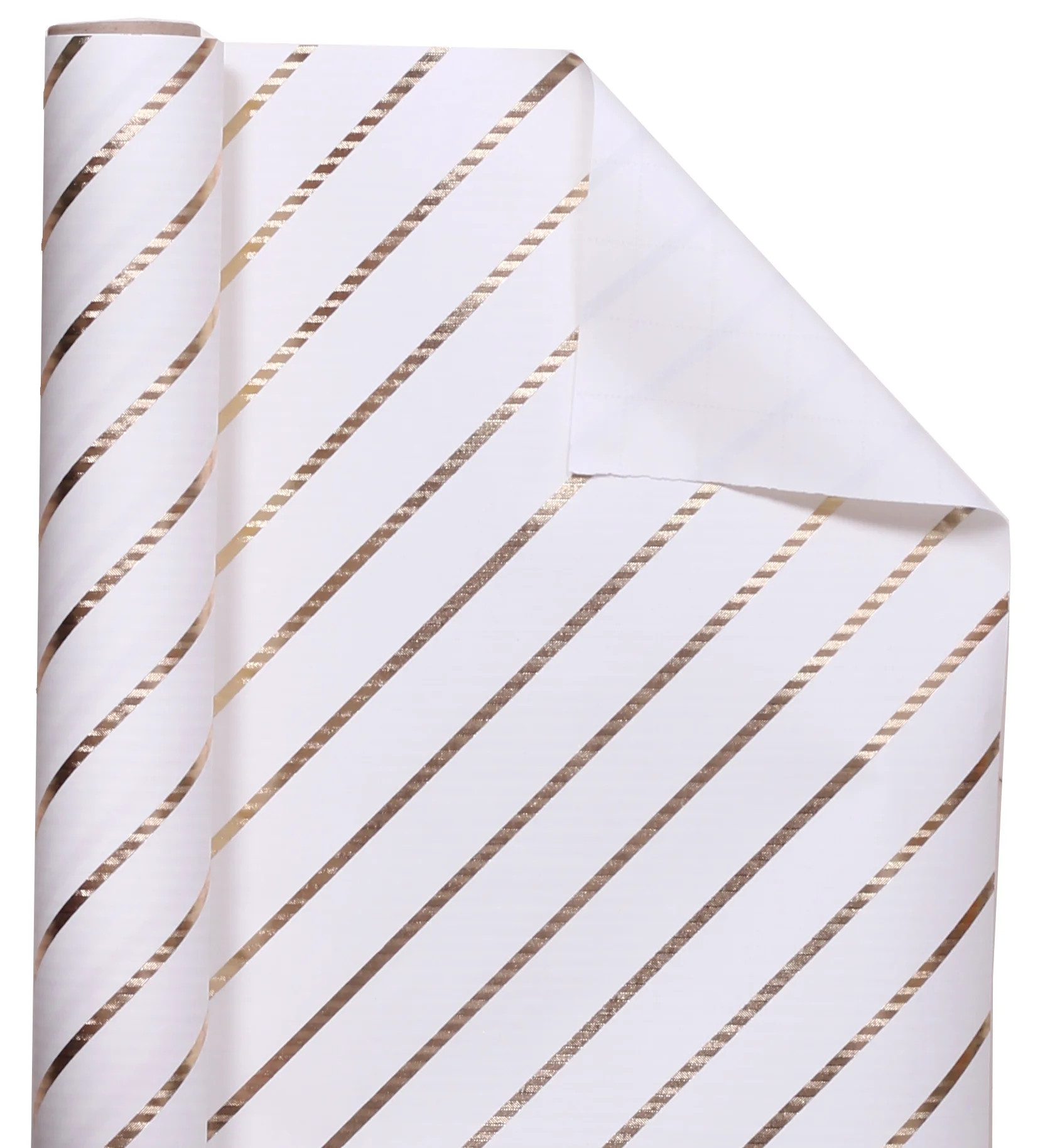 Gold Metallic Stripe Christmas Wrapping Paper, 25 Square feet Single Roll by My Texas House - Wal... | Walmart (US)