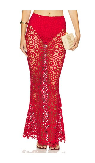 Obie Maxi Skirt in Tiger Red | Revolve Clothing (Global)