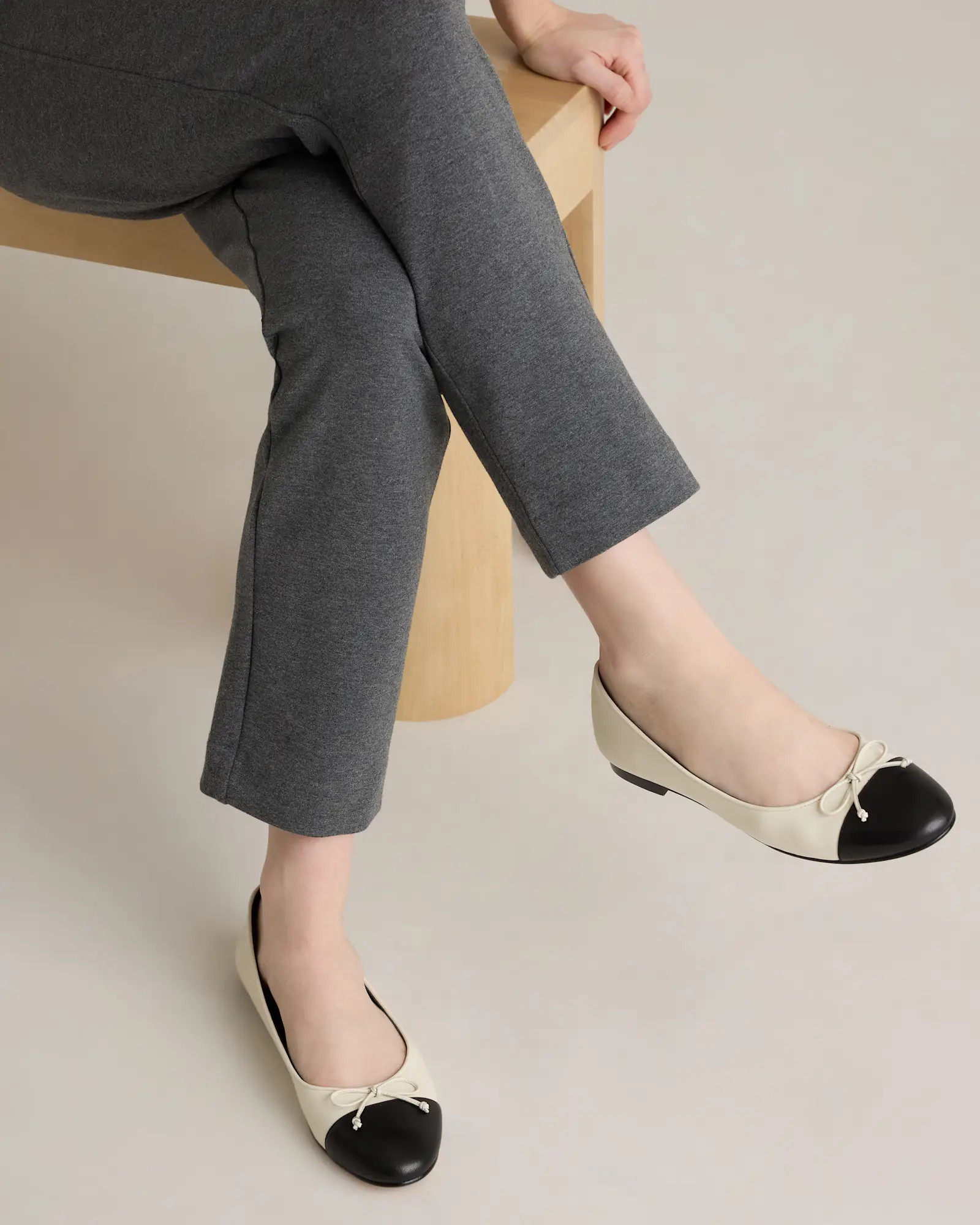 Italian Leather Cap-Toe Ballet Flat | Quince