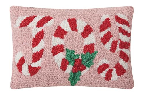 Peking Handicraft Giftable Pillows Candy Cane Joy Hook Pillows, 8-inch Height, Polyester Filler with Zipper Closure, Home, Indoor | Amazon (US)