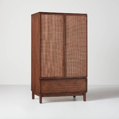 Wood & Cane Transitional Armoire Brown - Hearth & Hand™ with Magnolia | Target