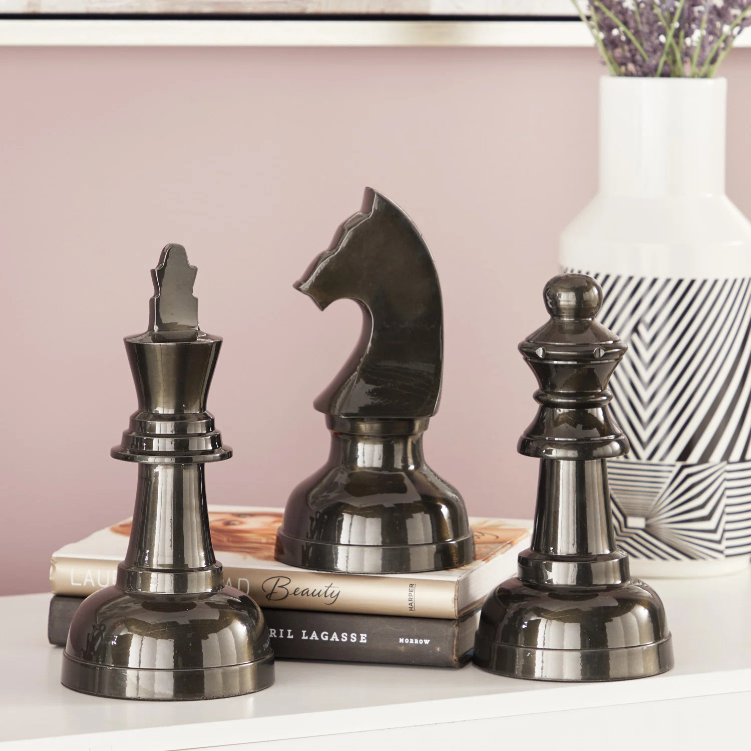 CosmoLiving by Cosmopolitan Aluminum Metal Chess Decorative Sculpture with Knight, Queen and King... | Wayfair North America