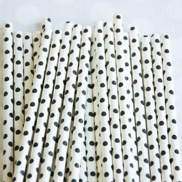 Eco Friendly Paper Straws: Black Swiss Dot | Shop Sweet Lulu