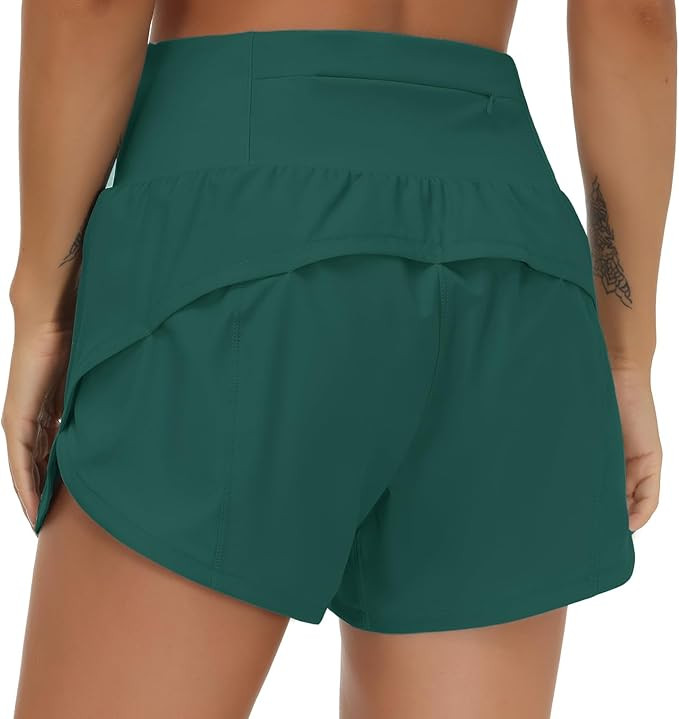 THE GYM PEOPLE Womens High Waisted Running Shorts Quick Dry Athletic Workout Shorts with Mesh Lin... | Amazon (US)