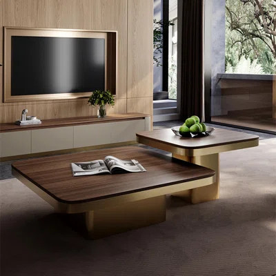 Luxury-Style Square Solid Wood Coffee Table | Wayfair North America
