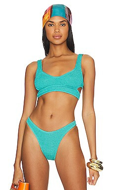 Bond Eye Nino Bikini Top in Turquoise Shimmer from Revolve.com | Revolve Clothing (Global)