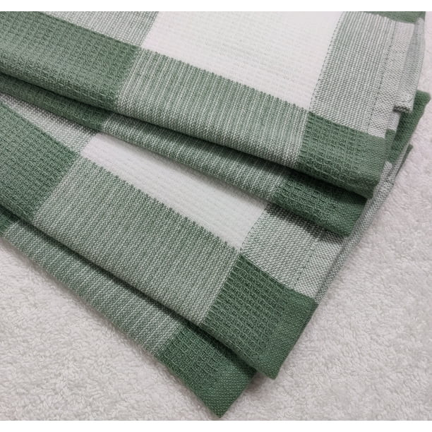 Better Homes & Gardens Green Check Waffle Kitchen Towels, Set of 2 - Walmart.com | Walmart (US)