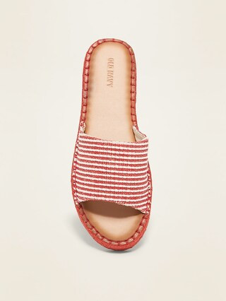 Striped Espadrille Slide Sandals for Women | Old Navy (US)