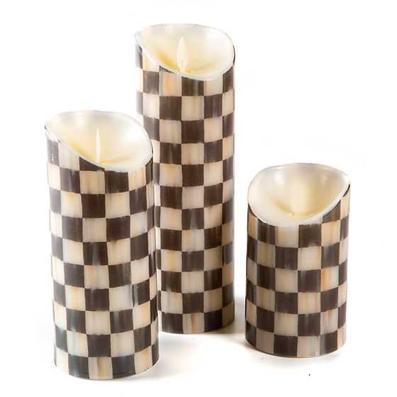 Courtly Check Flicker Candles - Set of 3 | MacKenzie-Childs