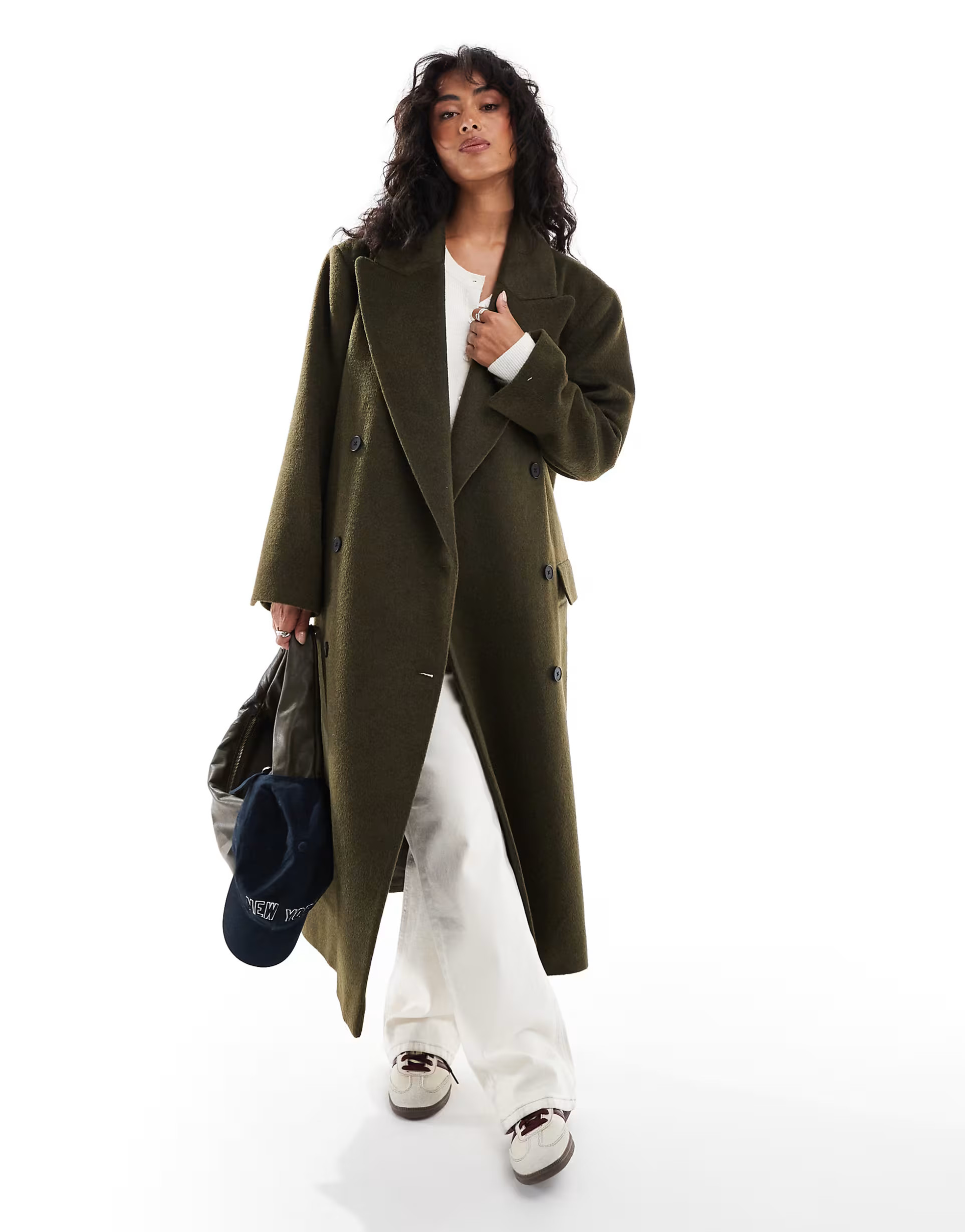 Stradivarius STR super oversized overcoat in khaki | ASOS (Global)