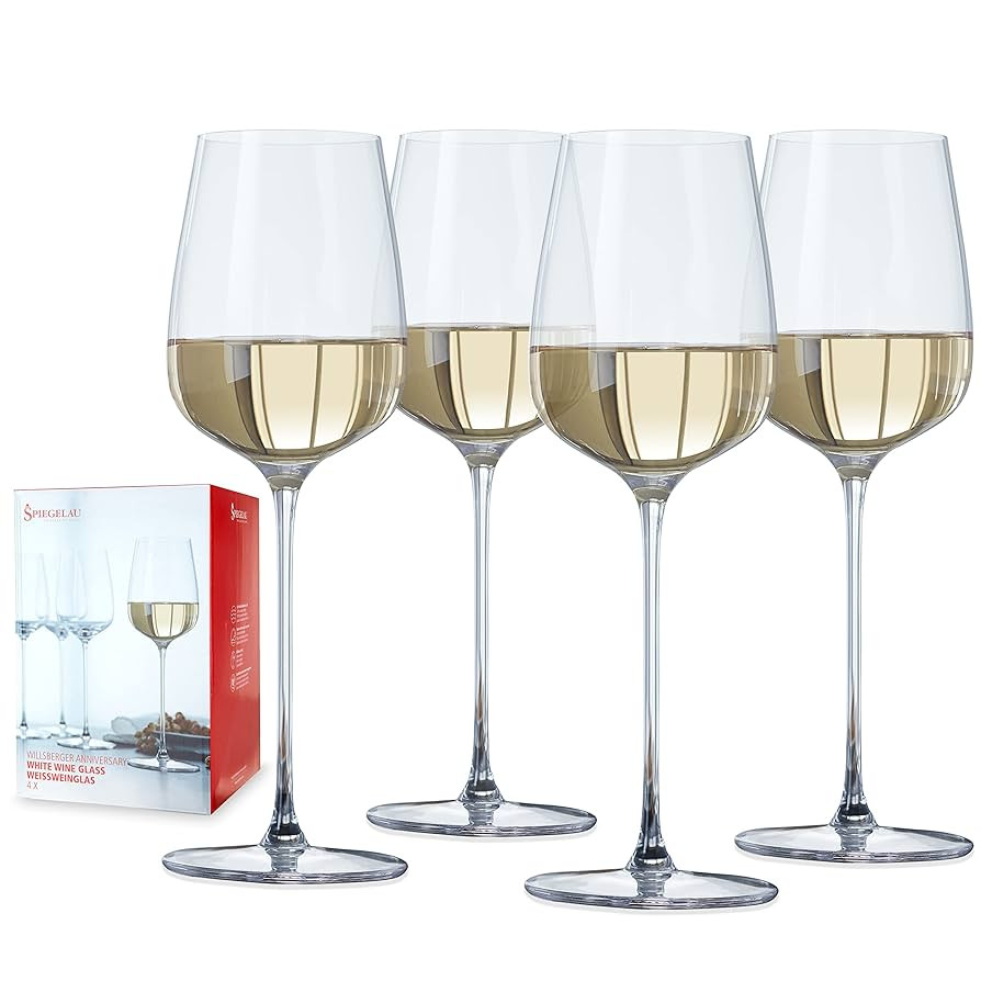 Spiegelau Willsberger White Wine Glasses, Set of 4, European-Made Lead-Free Crystal, Classic Stem... | Amazon (US)
