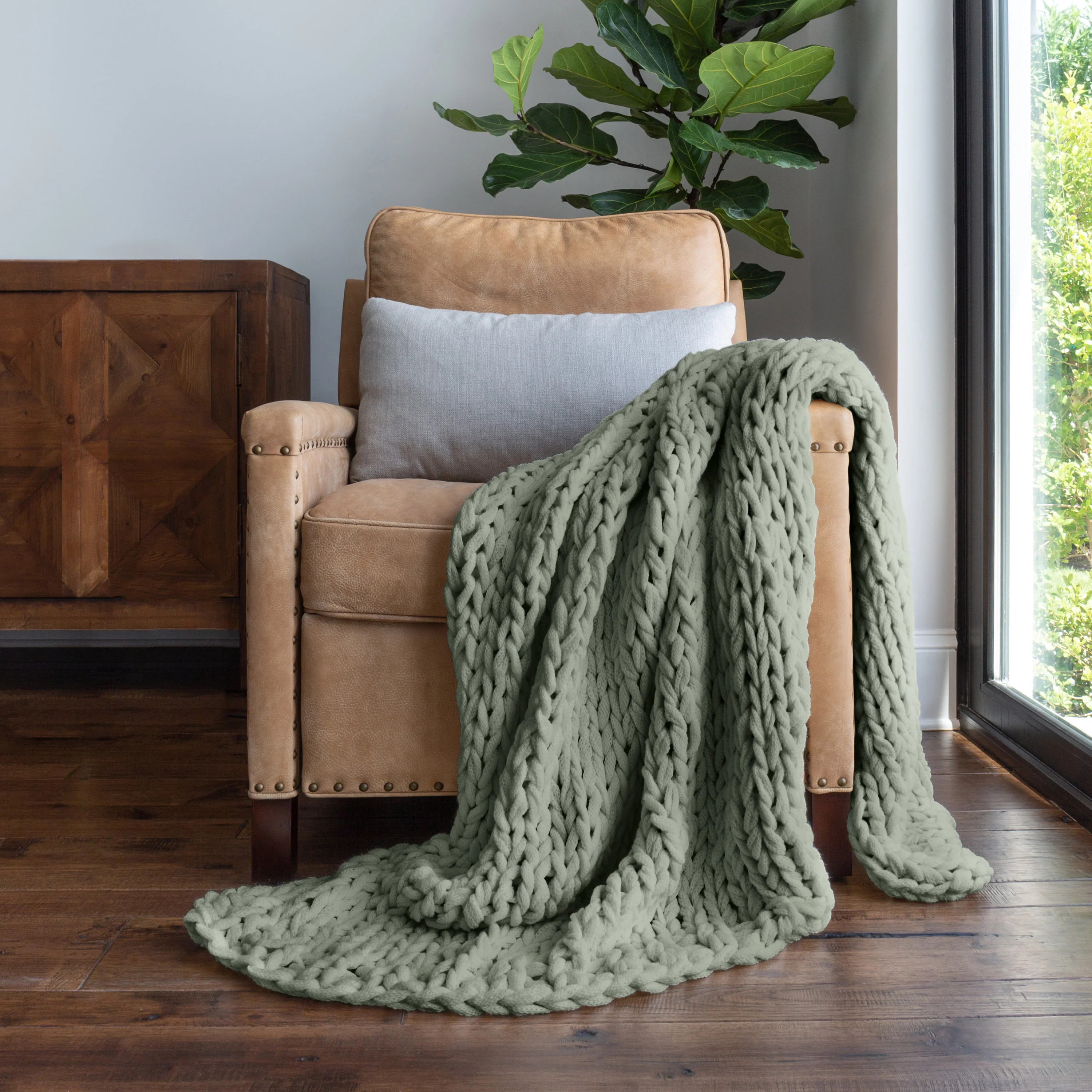 Chunky Knit Throw Blanket | Linens and Hutch