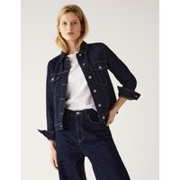 Womens M&S Collection Pure Cotton Denim Jacket - Dark Indigo | Marks and Spencer AU/NZ