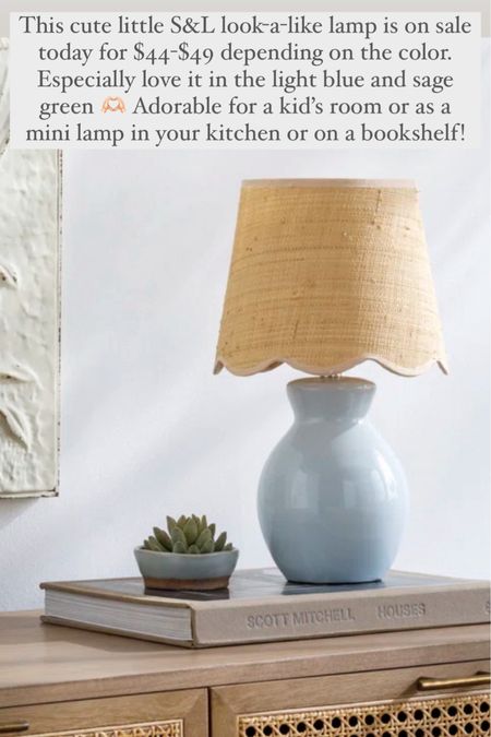 This cute little S&L look-a-like lamp is on sale today for $44-$49 depending on the color. Especially love it in the light blue and sage green 🫶🏻 Adorable for a kid’s room or as a mini lamp in your kitchen or on a bookshelf!

#LTKhome #LTKsalealert #LTKfindsunder50