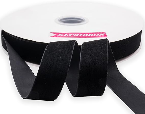 Nylon Velvet Ribbon Single Faced,1 Inch X 25Yards Spool (Black) | Amazon (US)