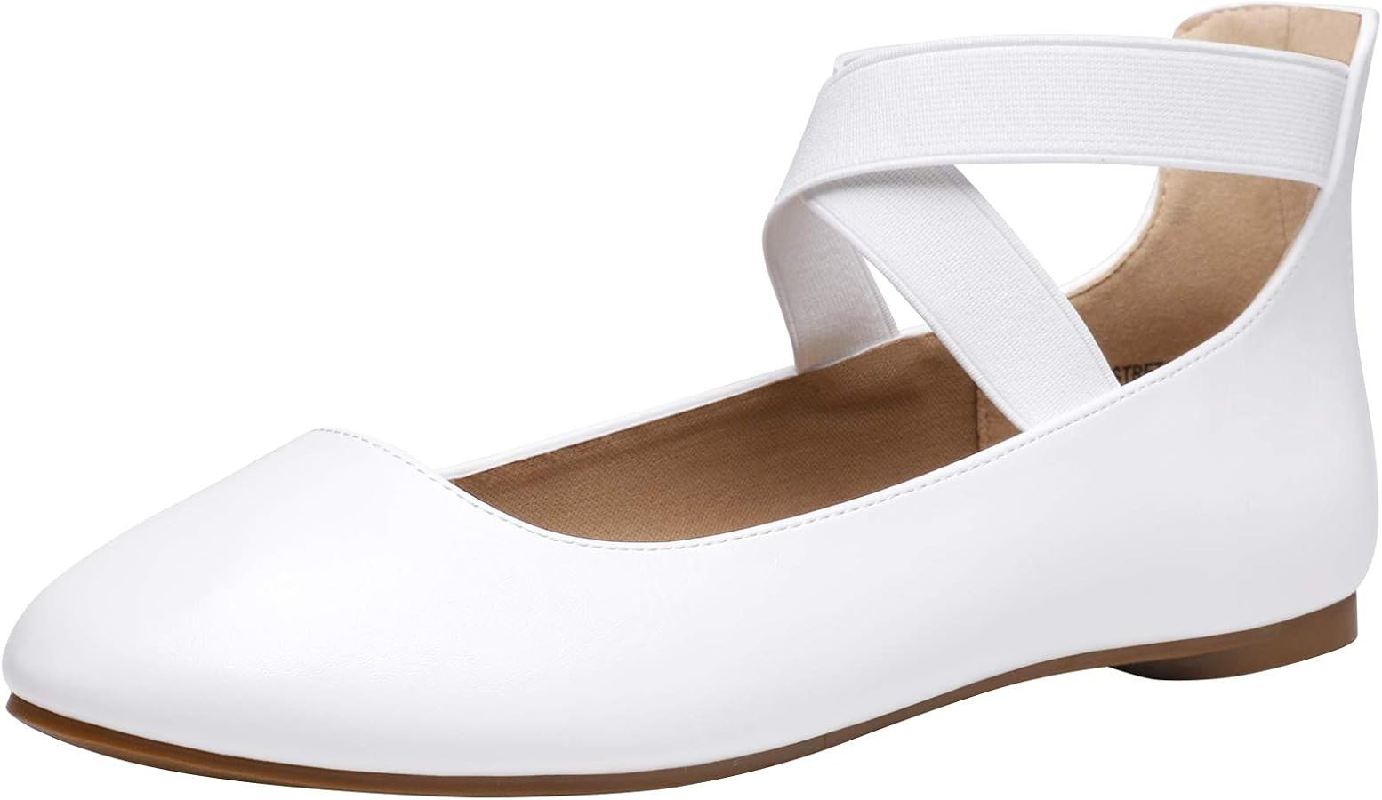 DREAM PAIRS Women's Comfortable Fashion Elastic Ankle Straps Flats Shoes | Amazon (US)
