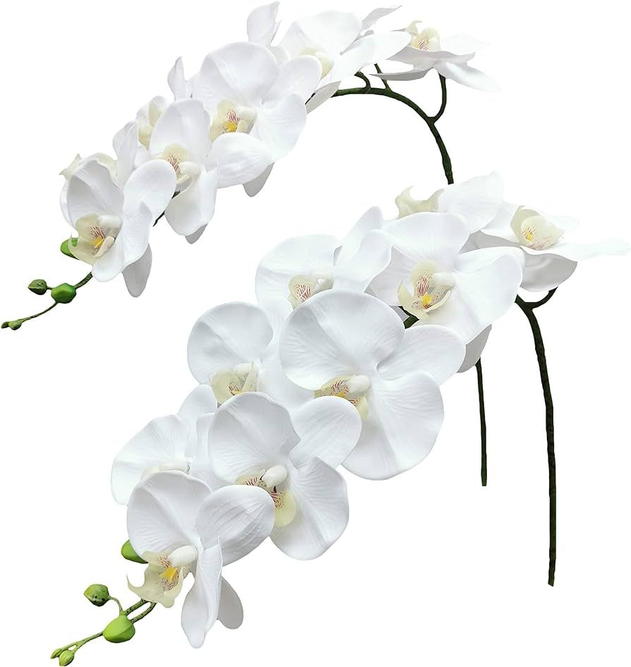 Fnize Orchid Stems Artificial Flowers Real Touch Latex Faux Phalaenopsis Branches 9 Large Blooms ... | Amazon (US)