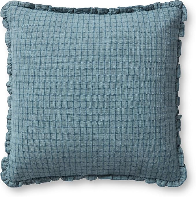 Loloi Dinah Pillow, 18'' x 18'' Cover w/Down, Ocean/Blue | Amazon (US)