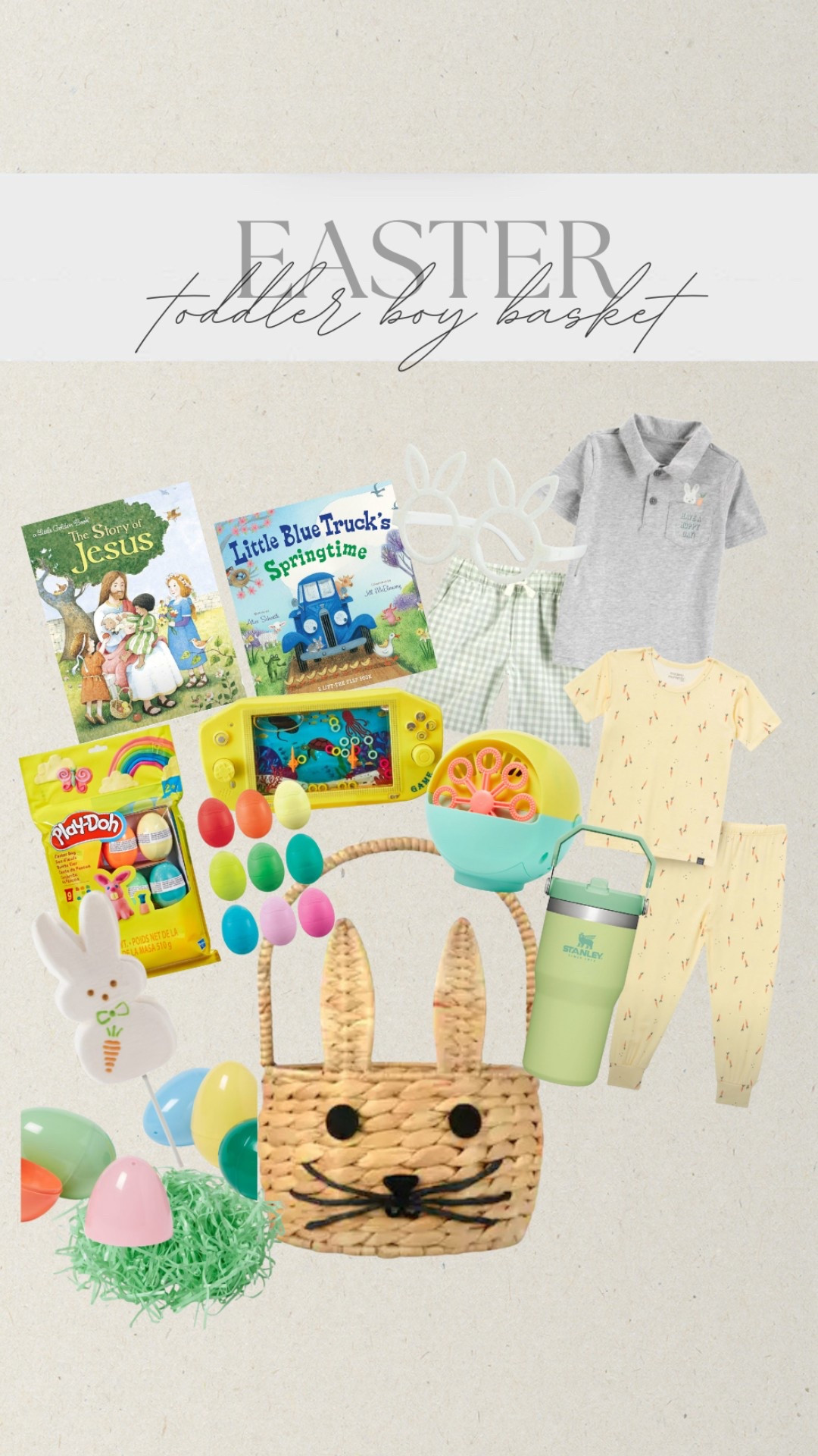 Easter basket idea toddler boy🩵🐰 

#easterbasket #toddlereasterbasket #easter #toddlergifts #kidstoys #seasonaltoys #easterplaydoh #playdoh  #babybooks #babygiftideas #amazonfinds #toddlerboyeasterbasket #babyclothing #toddlereasteroutfit #toddlerstyle  #walmartfinds #walmartmodernmoments #modernmoments #targetkids  #targetfinds #walmartkids #easterstuffers #toddlerbooks #toddlerboypajamas #amazoneaster #michaelsstore #easterbasketideas #seasonalbaskets

#LTKFindsUnder50 #LTKBaby #LTKKids