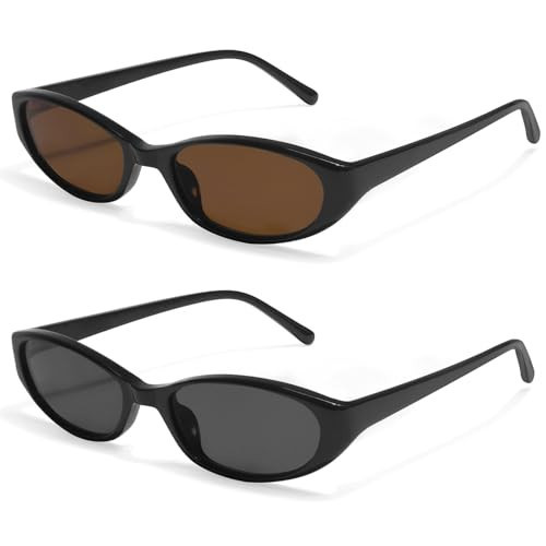 GUVIVI Retro Oval Sunglasses for Women 2026 90s Small Chic Cat Eye Sun Glasses Sunnies Lightweight Shades | Amazon (US)