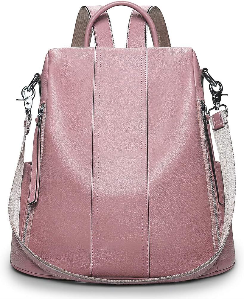 S-ZONE Women Soft Leather Backpack Antitheft Rucksack Ladies Shoulder Bag Medium | Amazon (US)