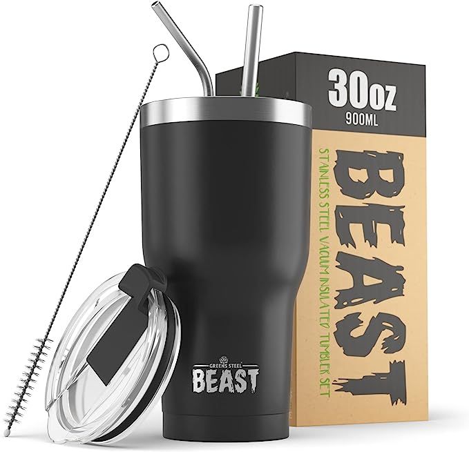 Beast 30 oz Tumbler Stainless Steel Vacuum Insulated Coffee Ice Cup Double Wall Travel Flask (Mat... | Amazon (US)