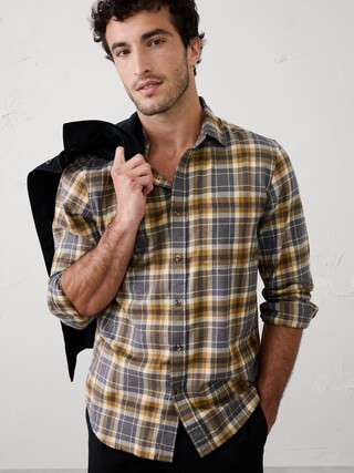 Slim-Fit Lightweight Flannel Shirt | Banana Republic Factory
