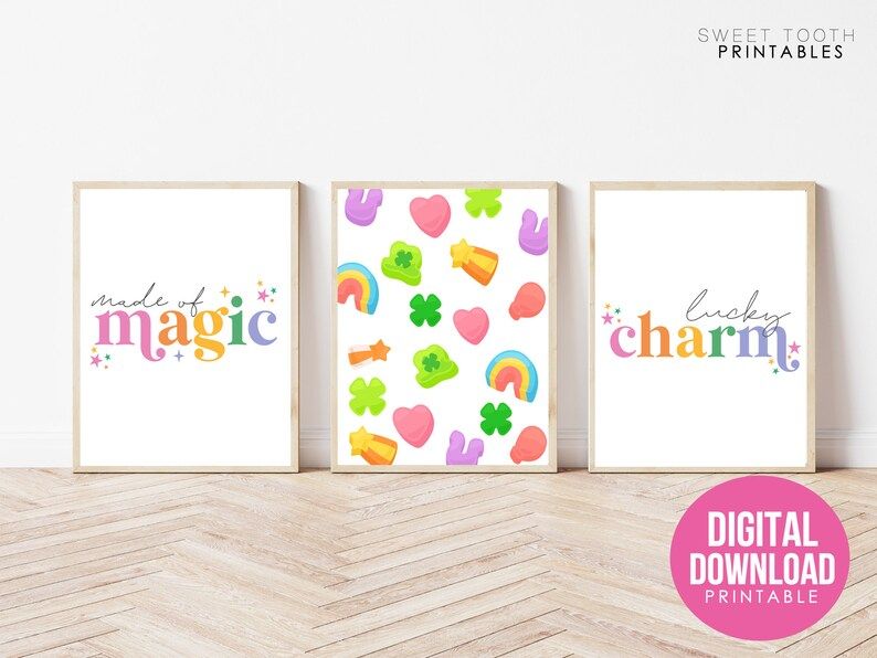 St. Patrick's Day Printable Art Colorful Wall Art for | Etsy | Etsy (US)