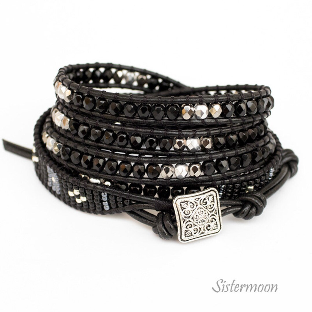 Leather Wrap Bracelet, Beaded Bracelet, Boho Bracelet, Beaded Wrap Bracelet, Bohemian, Boho, Leat... | Etsy (US)