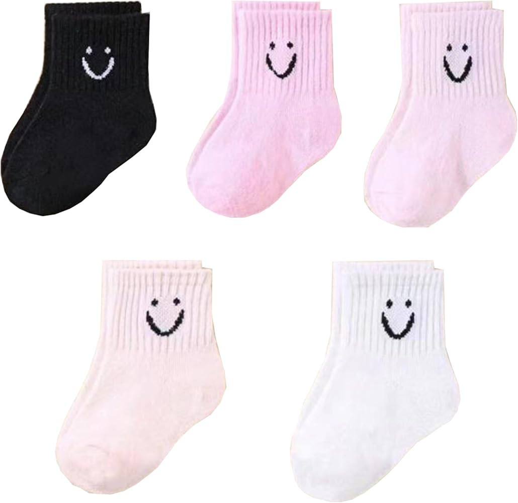 Toddler Boys Girls Crew Socks, Unisex Kids Soft Cotton Dress Ankle Socks | Amazon (US)