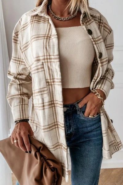 Emmett Oversized Flannel Brown | Ooh La Luxe