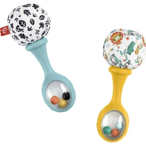 Fisher-Price Baby Rattle ‘n Rock Maracas Toys, Set of 2 for Infants 3+ Months, High Contrast | Walmart (US)