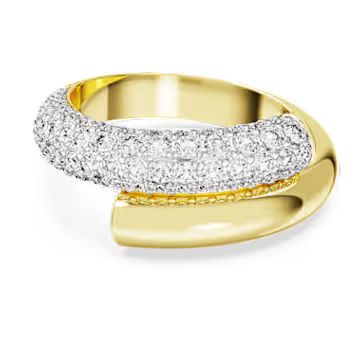 Dextera ring, White, Gold-tone plated by SWAROVSKI | SWAROVSKI