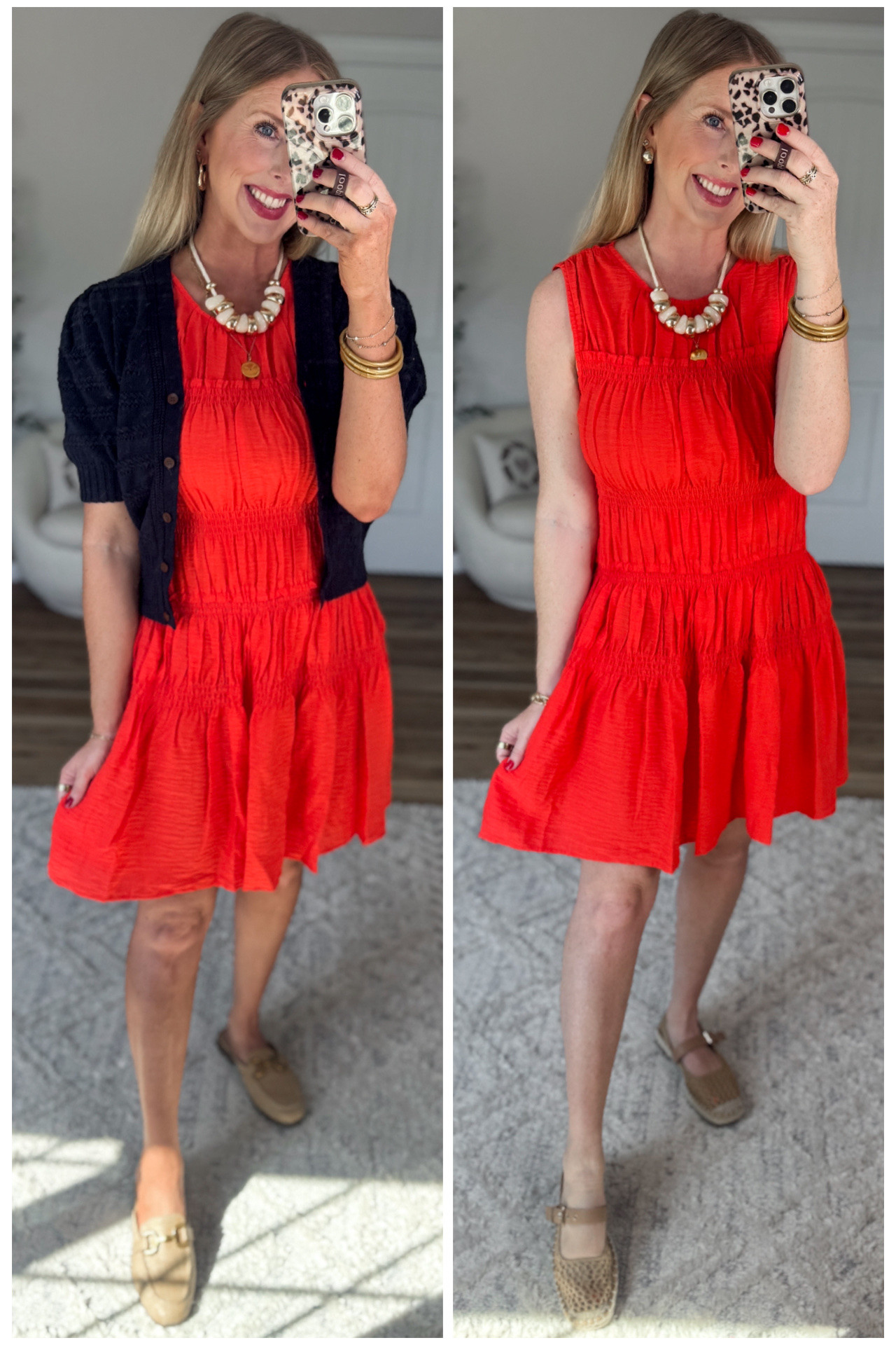 2 ways to style this red smocked dress from Walmart 

#LTKootd #LTKmomlife