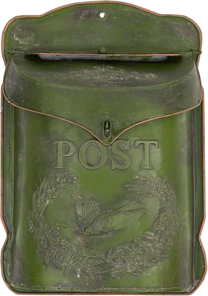 Creative Co-op DA5059 Embossed Tin Letter Box, 10.5" x 15.5", Green | Amazon (US)