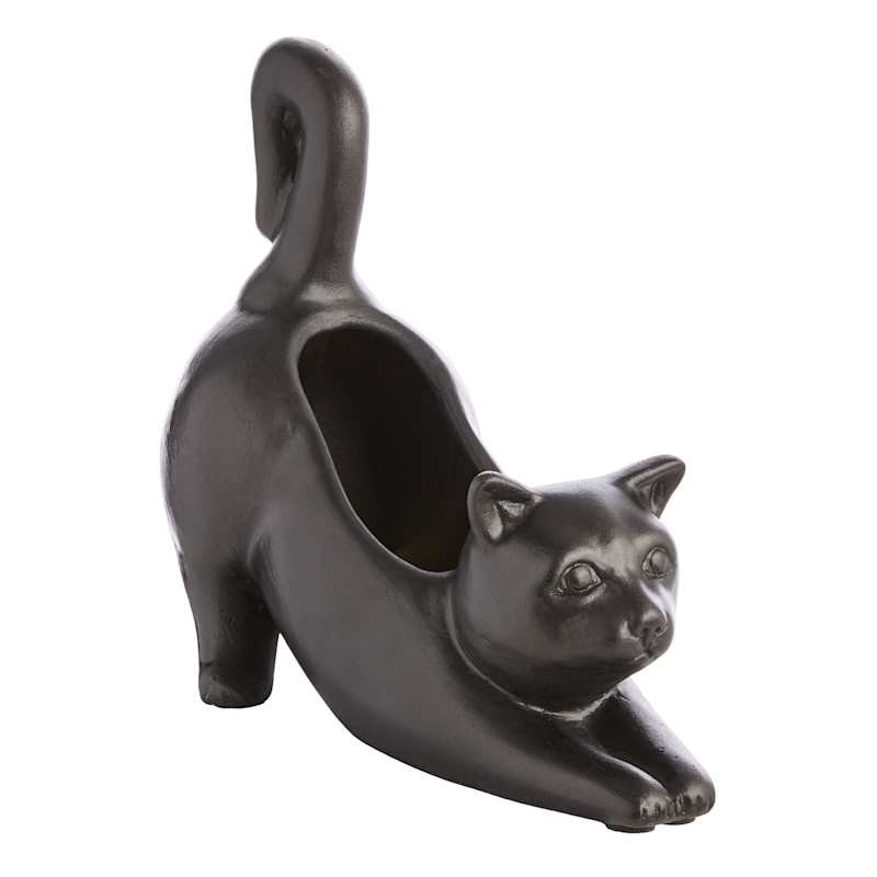 Black Cat Planter, 12" | At Home