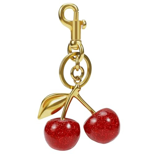 Amintiri Sparkling Resin Cherry Bag Charm, Cherry Key Ring and Clip for Purses, Cherry Keychain Gift for Women (Red-1) | Amazon (US)