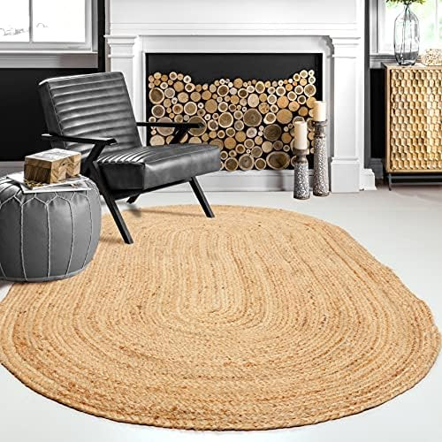 100% Jute Area Rug 3’x5'- Hand Crafted Natural Fiber- Vintage Collection- Eco Friendly Carpet- ... | Amazon (US)