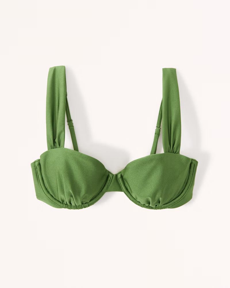 Wide Strap Pleated Underwire Bikini Top | Abercrombie & Fitch (US)