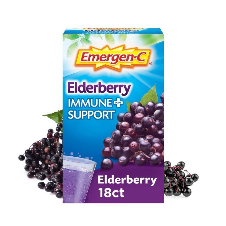 Emergen-C Immune+ Dietary Supplement Powder Drink Mix with Vitamin C - Elderberry - 18ct | Target