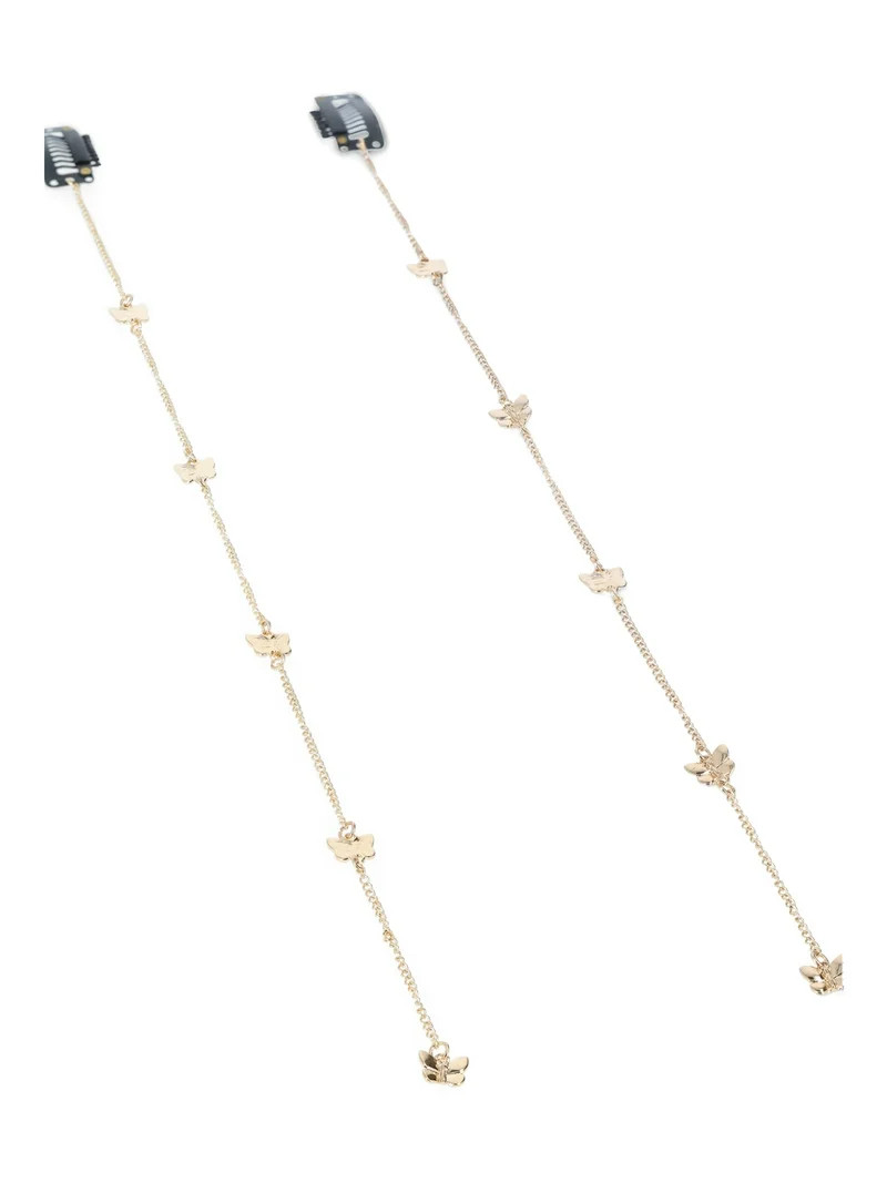No Boundaries Women’s Butterfly Hair Charms, 2-Pack, Gold-Tone | Walmart (US)