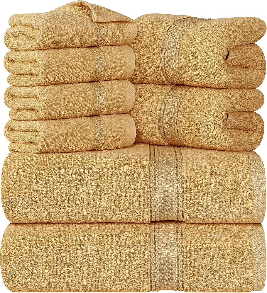 Utopia Towels 8-Piece Premium Towel Set, 2 Bath Towels, 2 Hand Towels, and 4 Wash Cloths, 600 GSM... | Amazon (US)