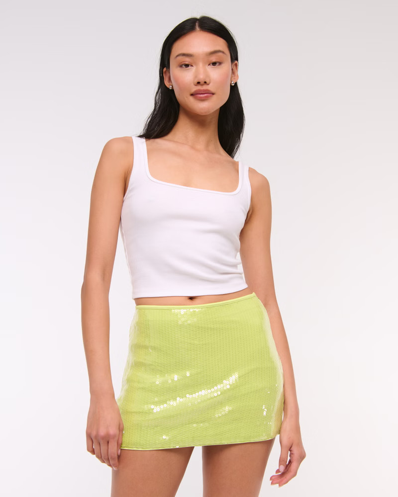 Women's The A&F Scarlett Mid Rise Sequin Mini Skort | Women's Bottoms | Abercrombie.com | Abercrombie & Fitch (UK & DE)